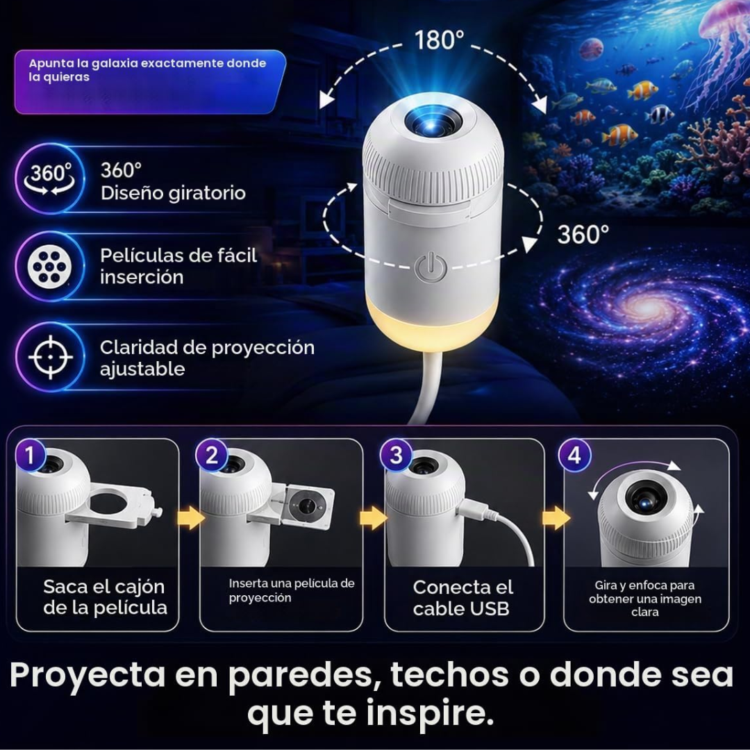Proyector de Luz Nocturna con Diseño Estrellado