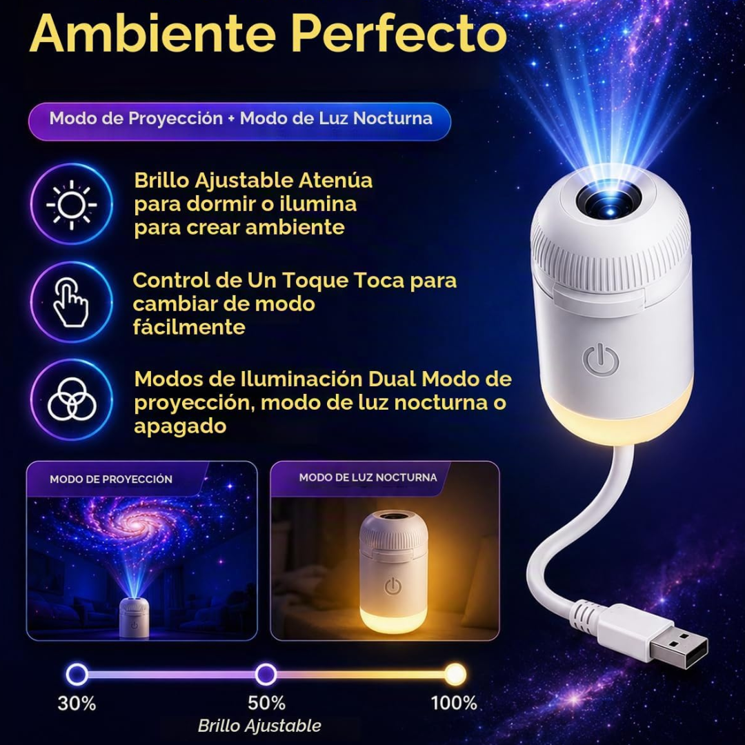 Proyector de Luz Nocturna con Diseño Estrellado